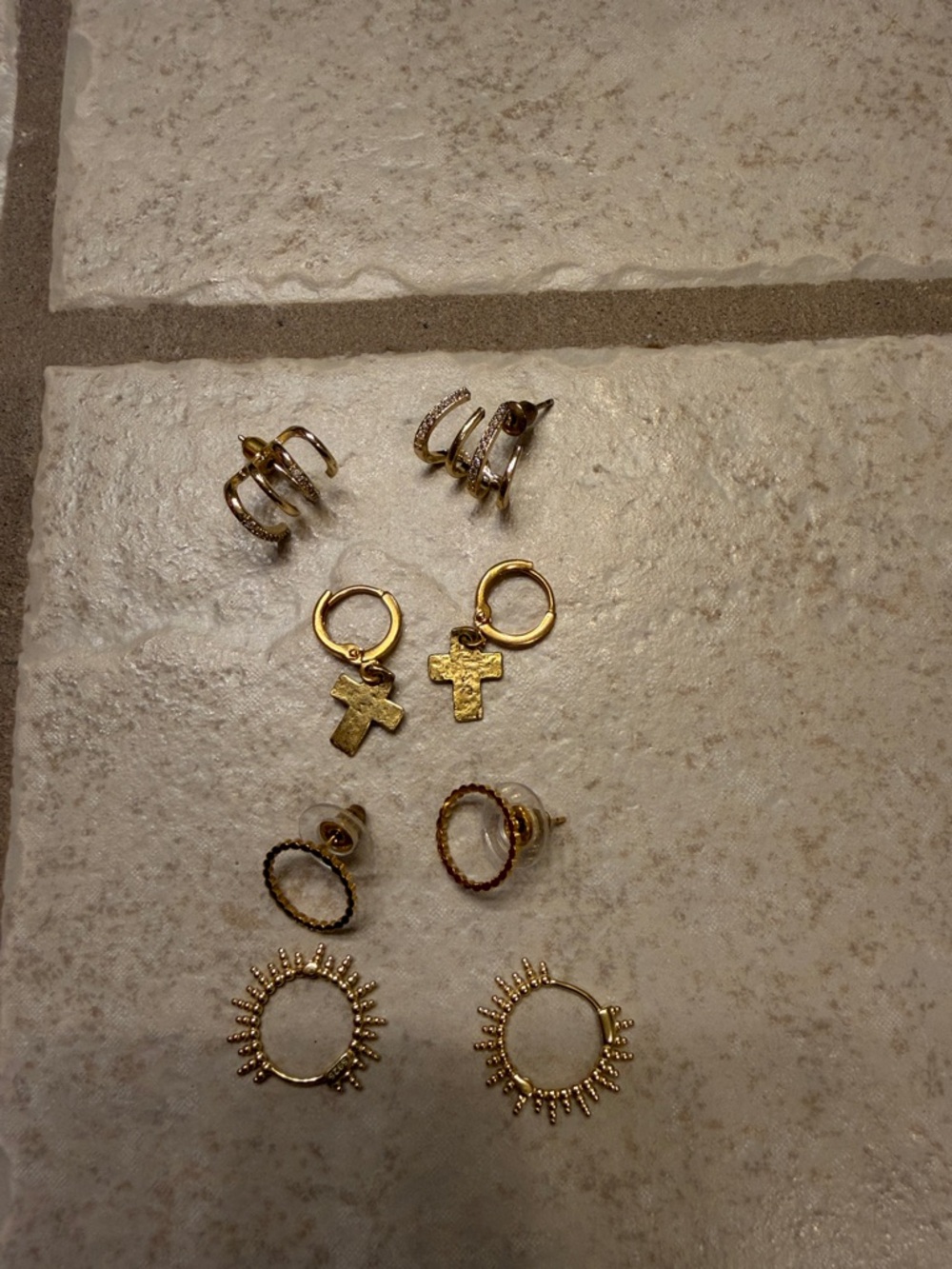 Gold Tone Mixed Earring Set - Women's Fashion Jewelry